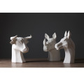 White Ceramic Animal Head Animal Decoration Creative Crafts Home Decoration